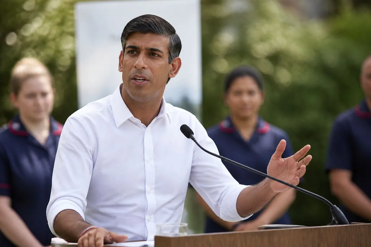 Rishi Sunak speaking at a public health event outdoors