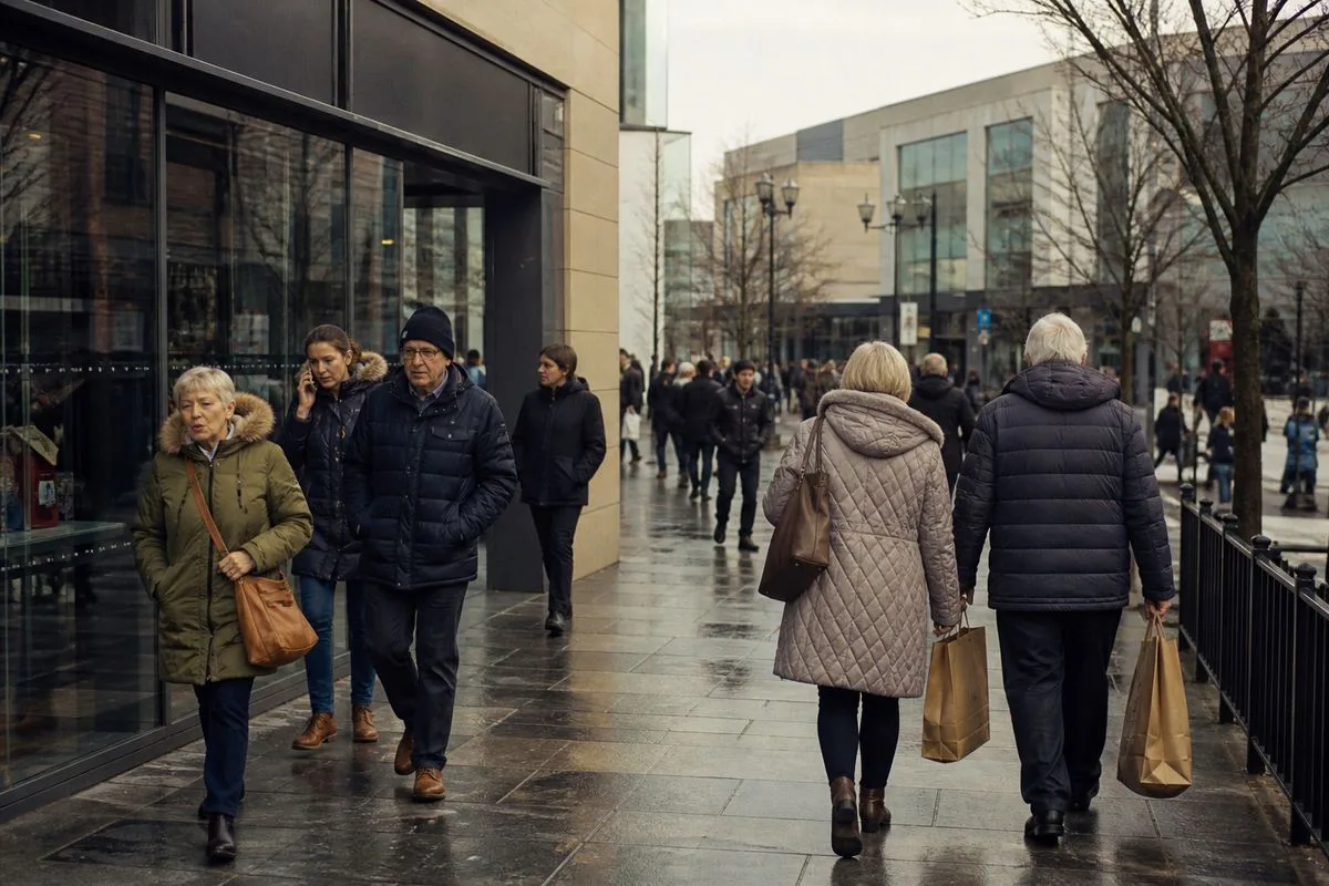 Shoppers walking outside Union Square shopping center in Aberdeen