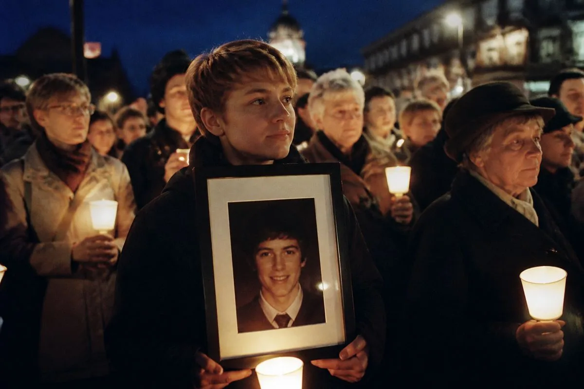 A candlelight vigil remembering Robert McCartney in Belfast
