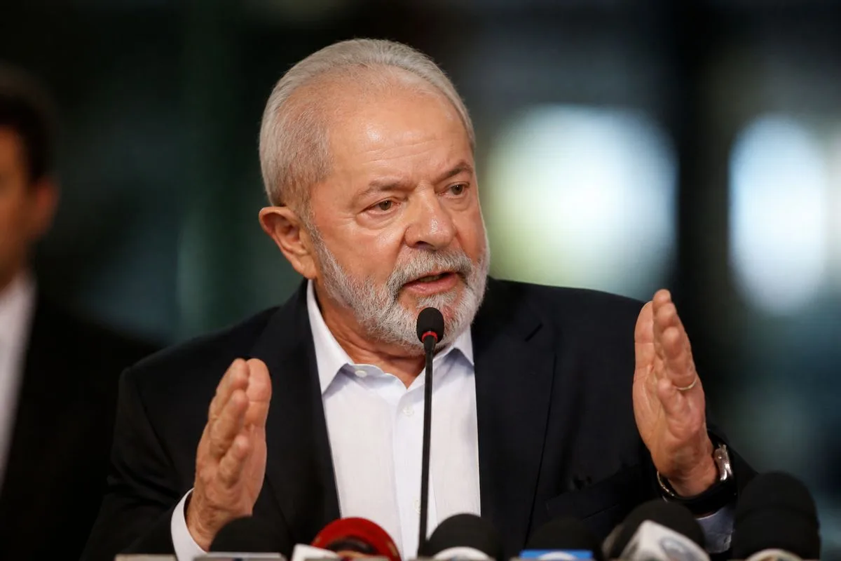 President Lula da Silva speaking at a press conference
