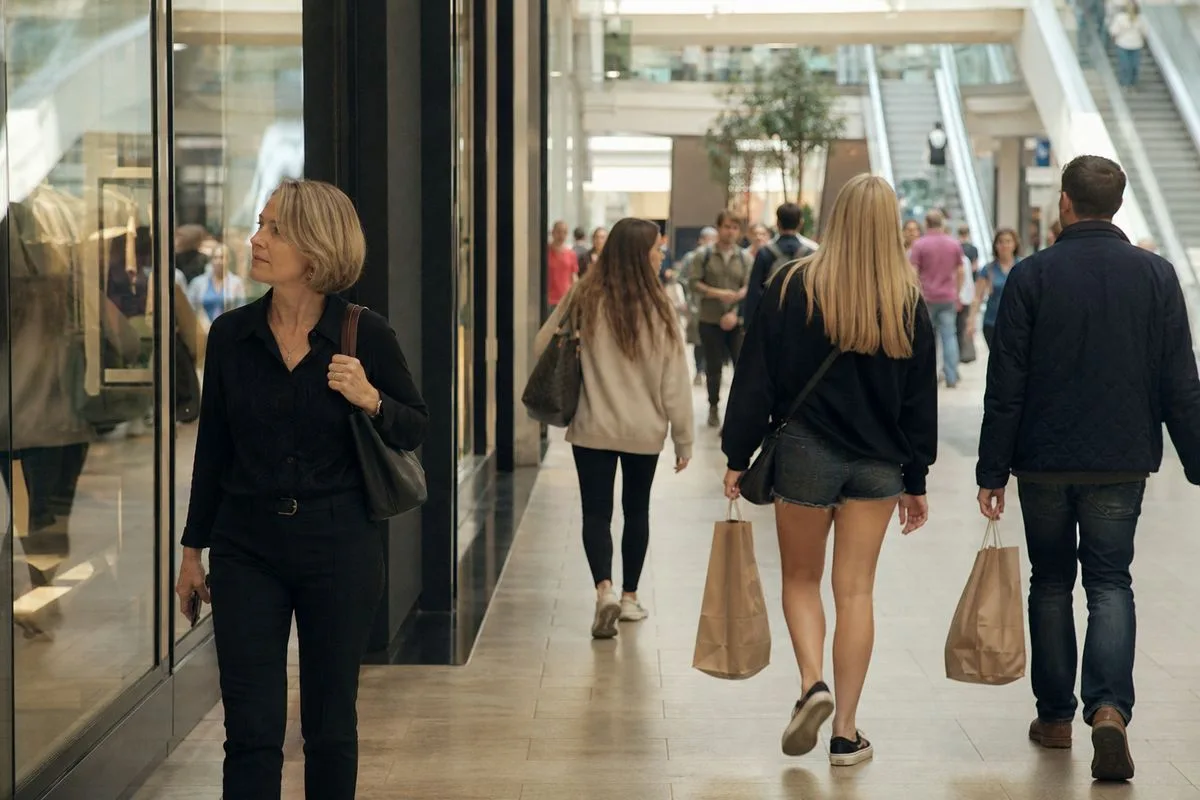 Shoppers walking past storefronts at Aberdeen’s Union Square mall