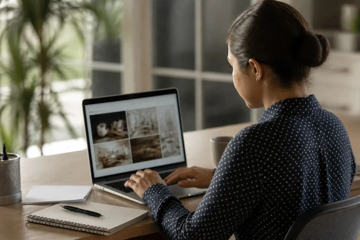 A professional using multiple AI productivity tools on a laptop