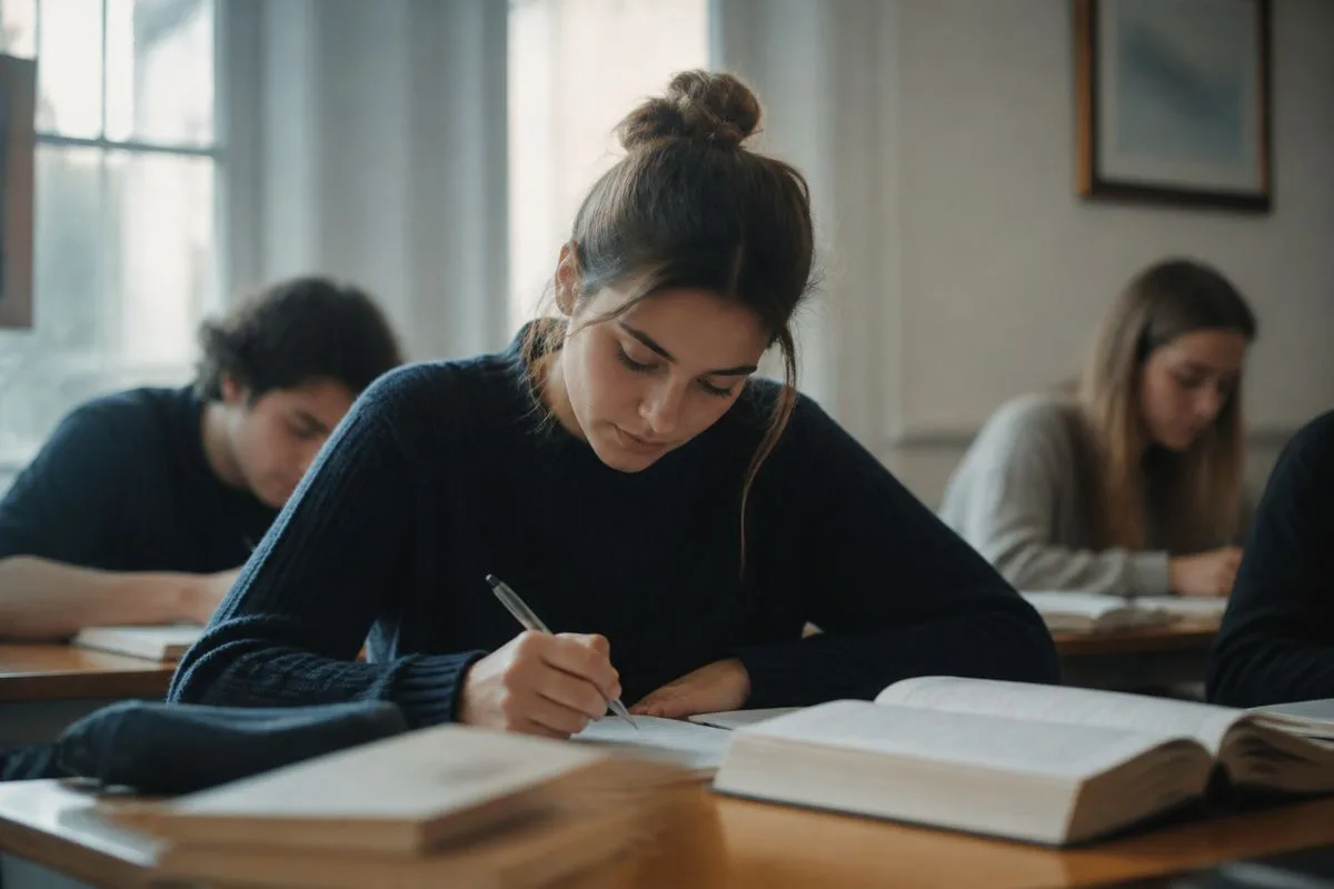 Students studying quietly during a morning tutoring session