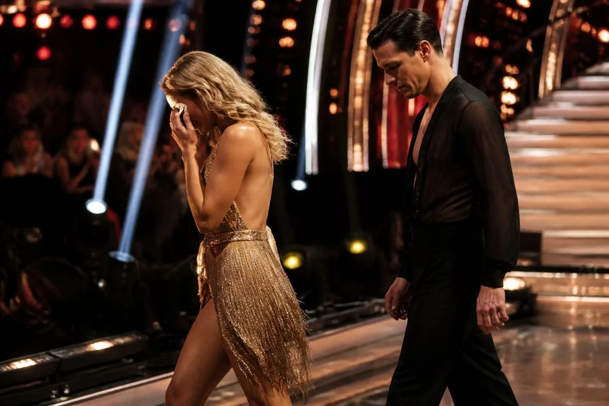 Contestant nervously leaving the Strictly ballroom stage early