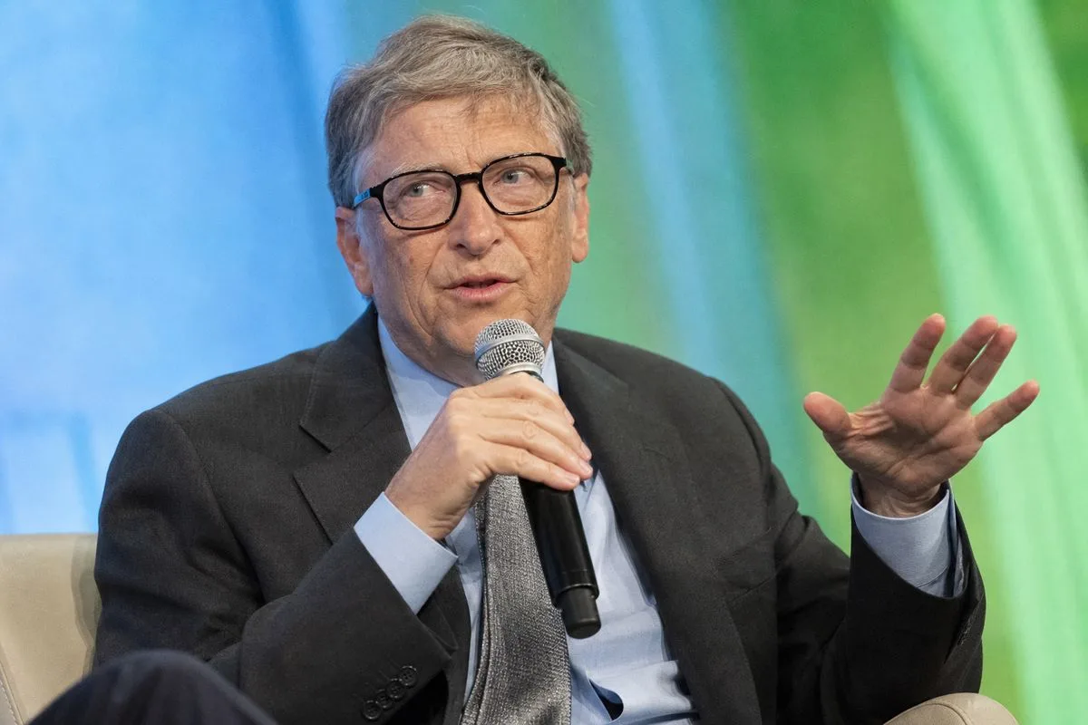 Bill Gates speaking at a clean energy conference panel
