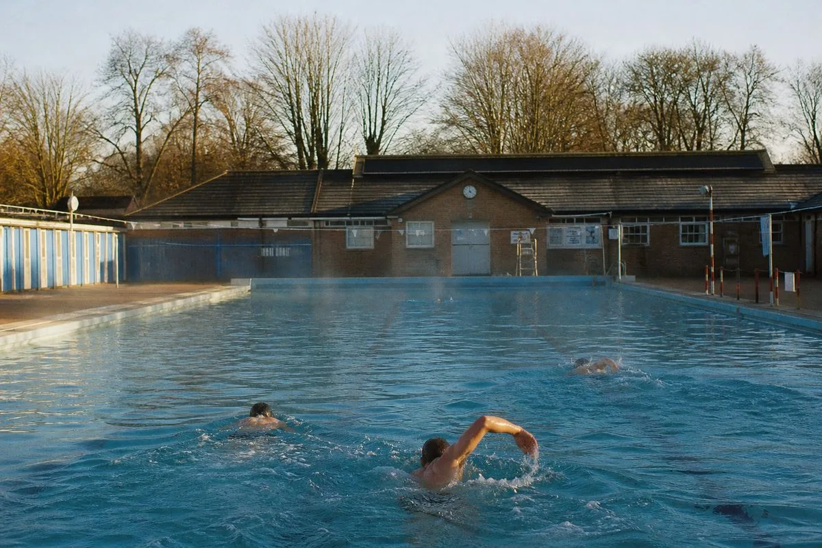Early morning swimmers at Charlton Lido pool