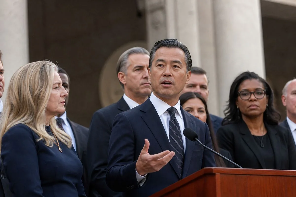 California state officials announcing the 23andMe settlement.