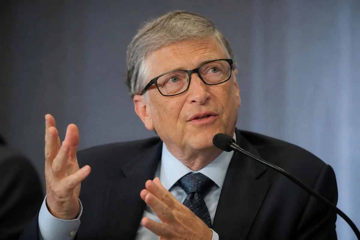 Bill Gates speaking at Raisina Dialogue conference panel