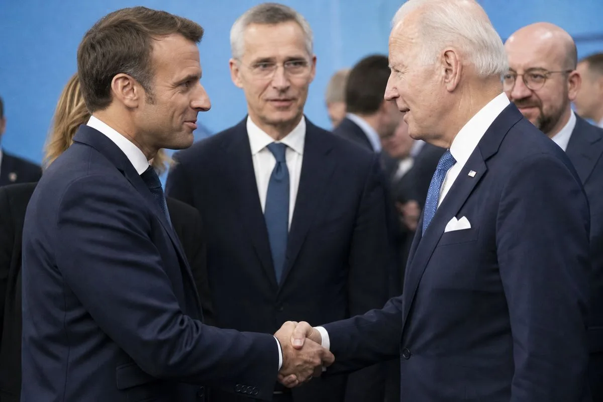 NATO leaders shaking hands during a summit meeting