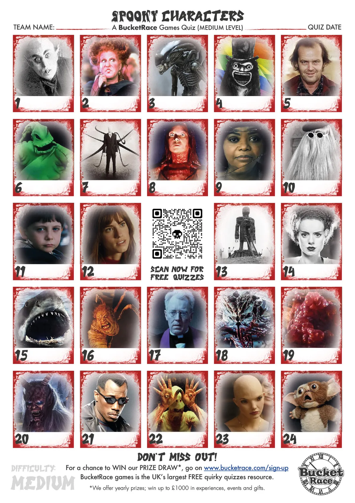 Printable Halloween Picture Quiz Download (Medium)