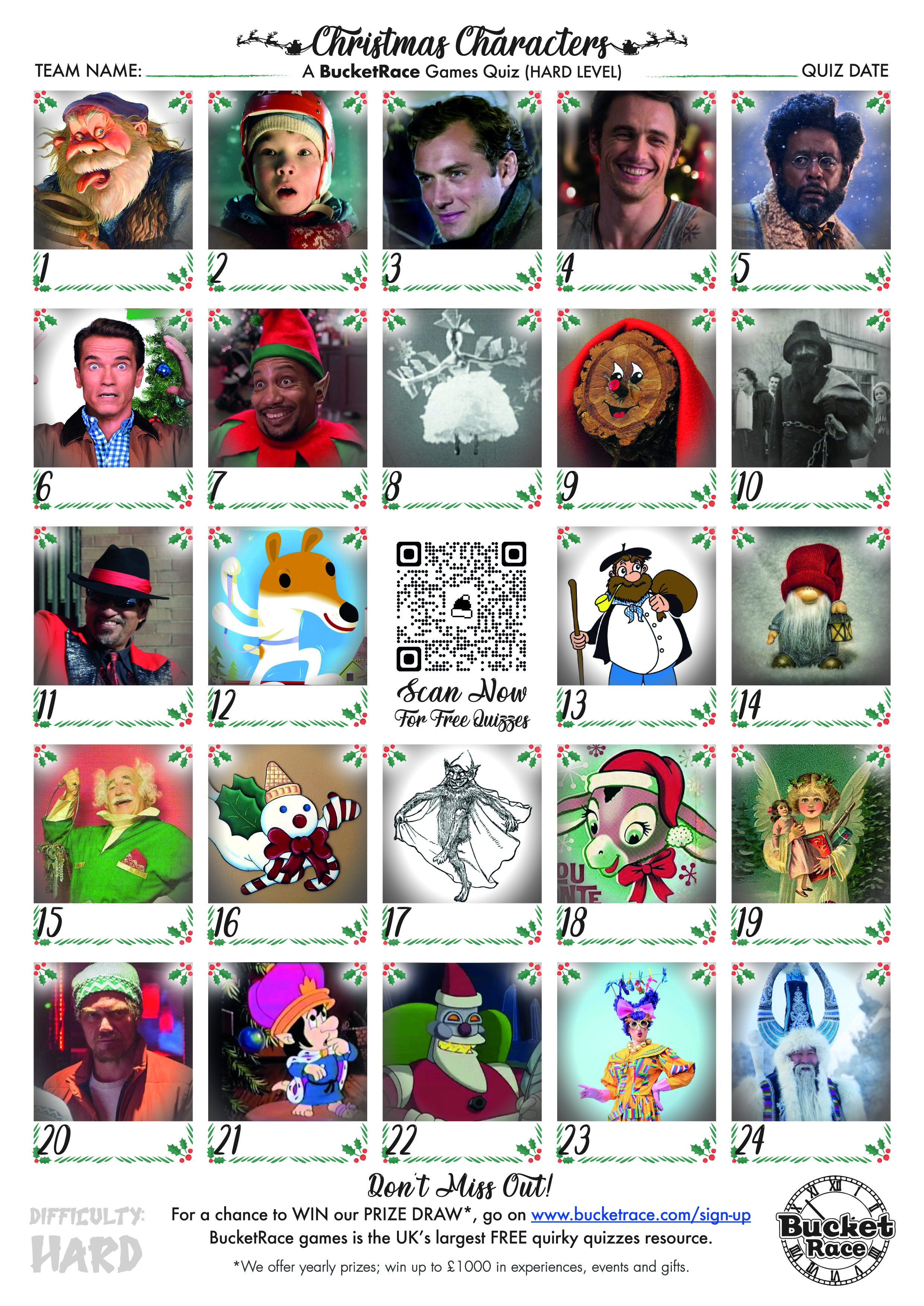 Printable Christmas Character Picture Hard Level