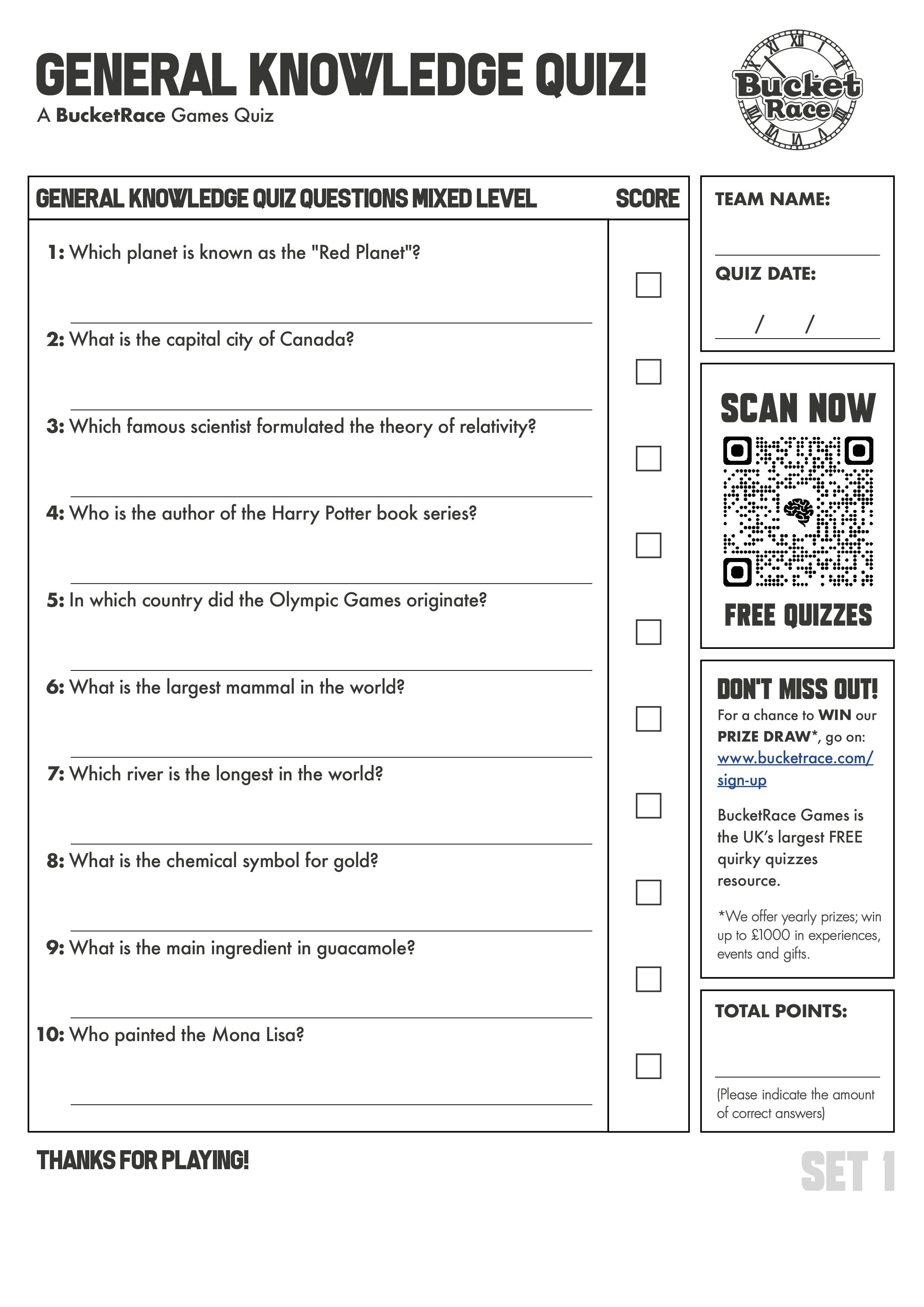 General Knowledge Quiz Questions