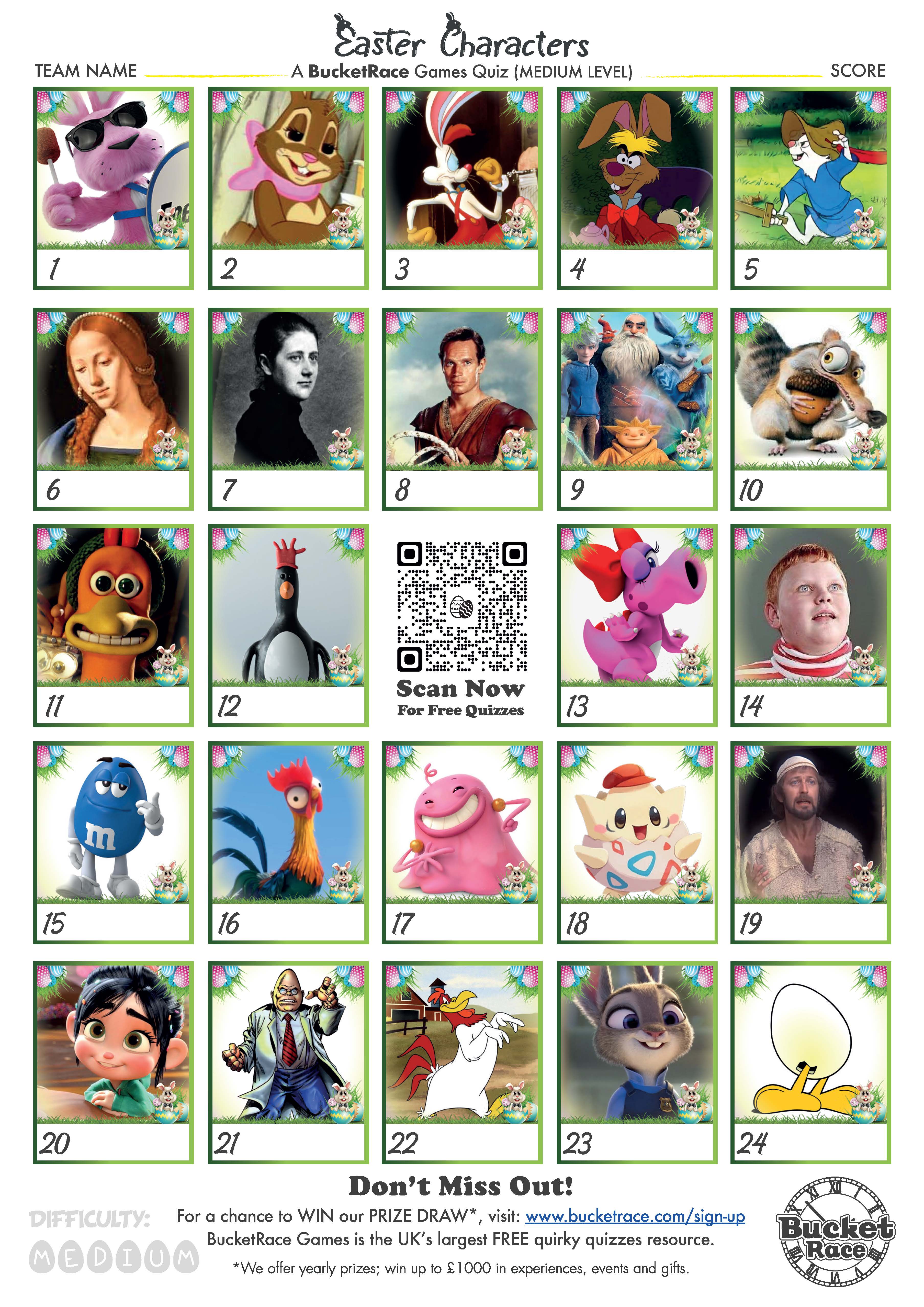 Printable Easter Quiz Medium Level