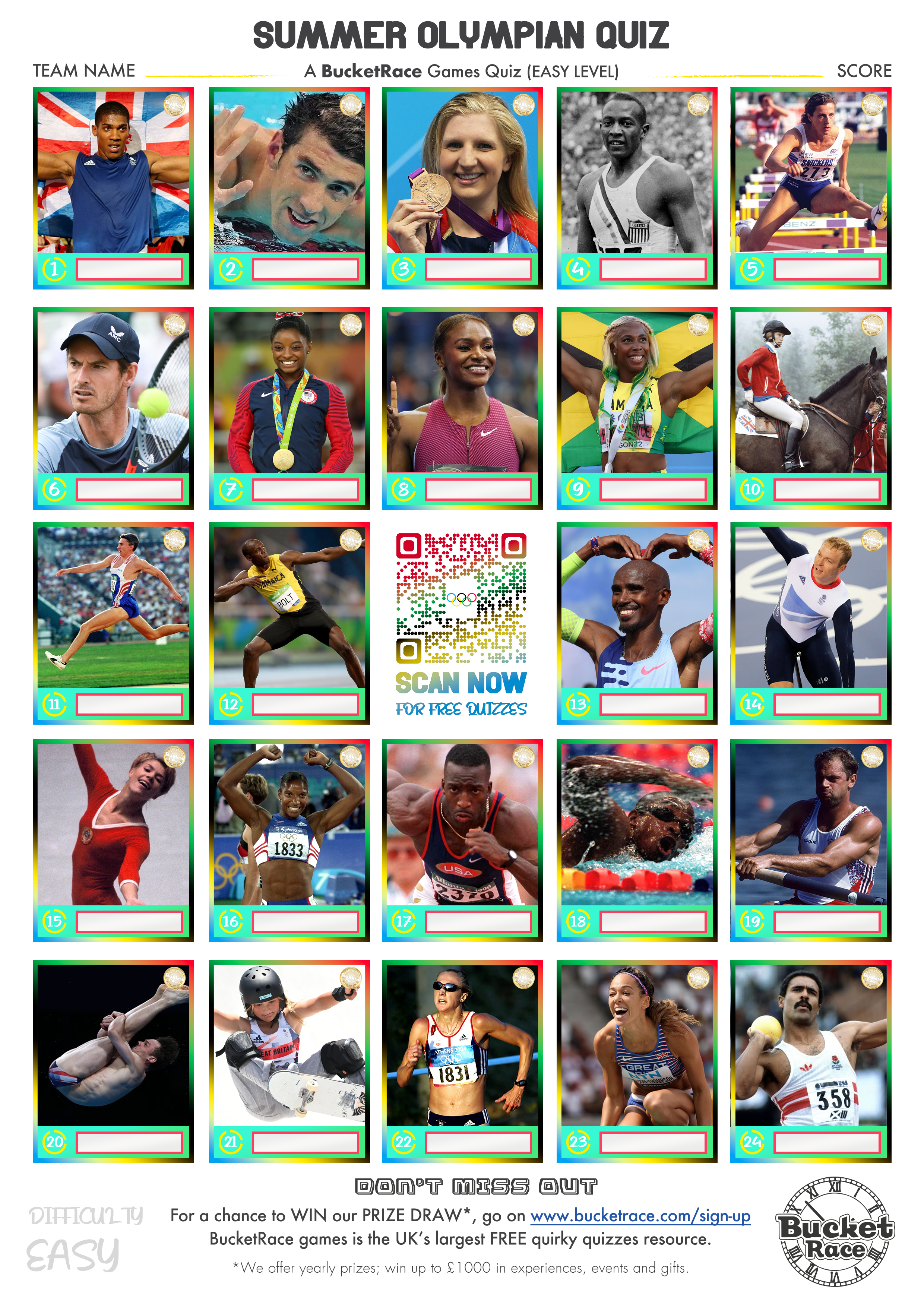 Printable Olympian Picture Quiz