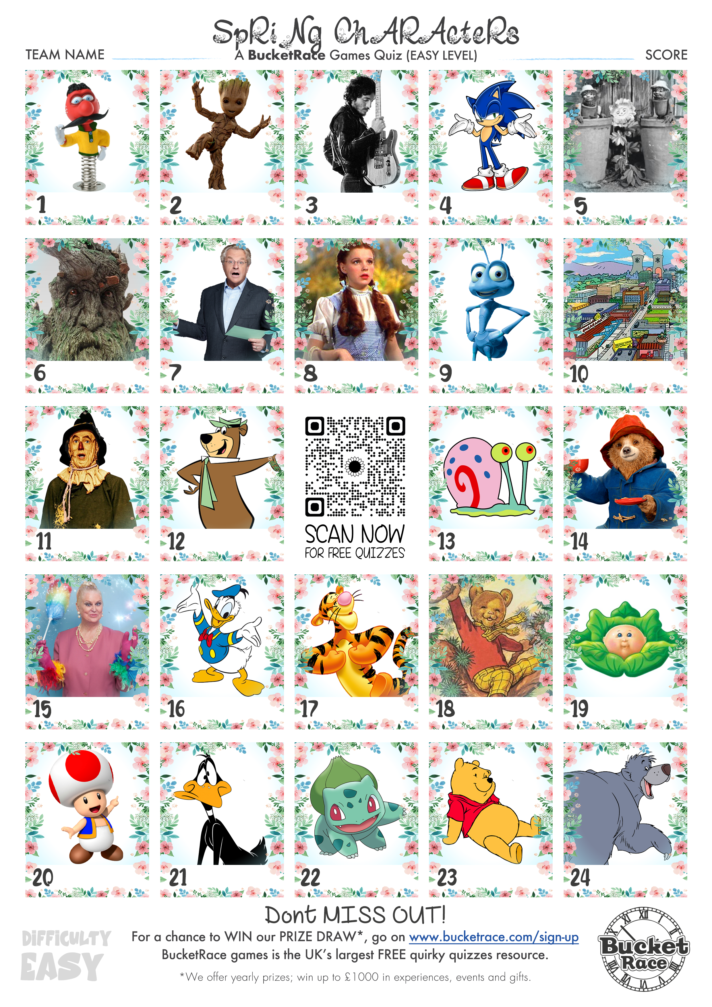 Printable Spring Picture Quiz Easy