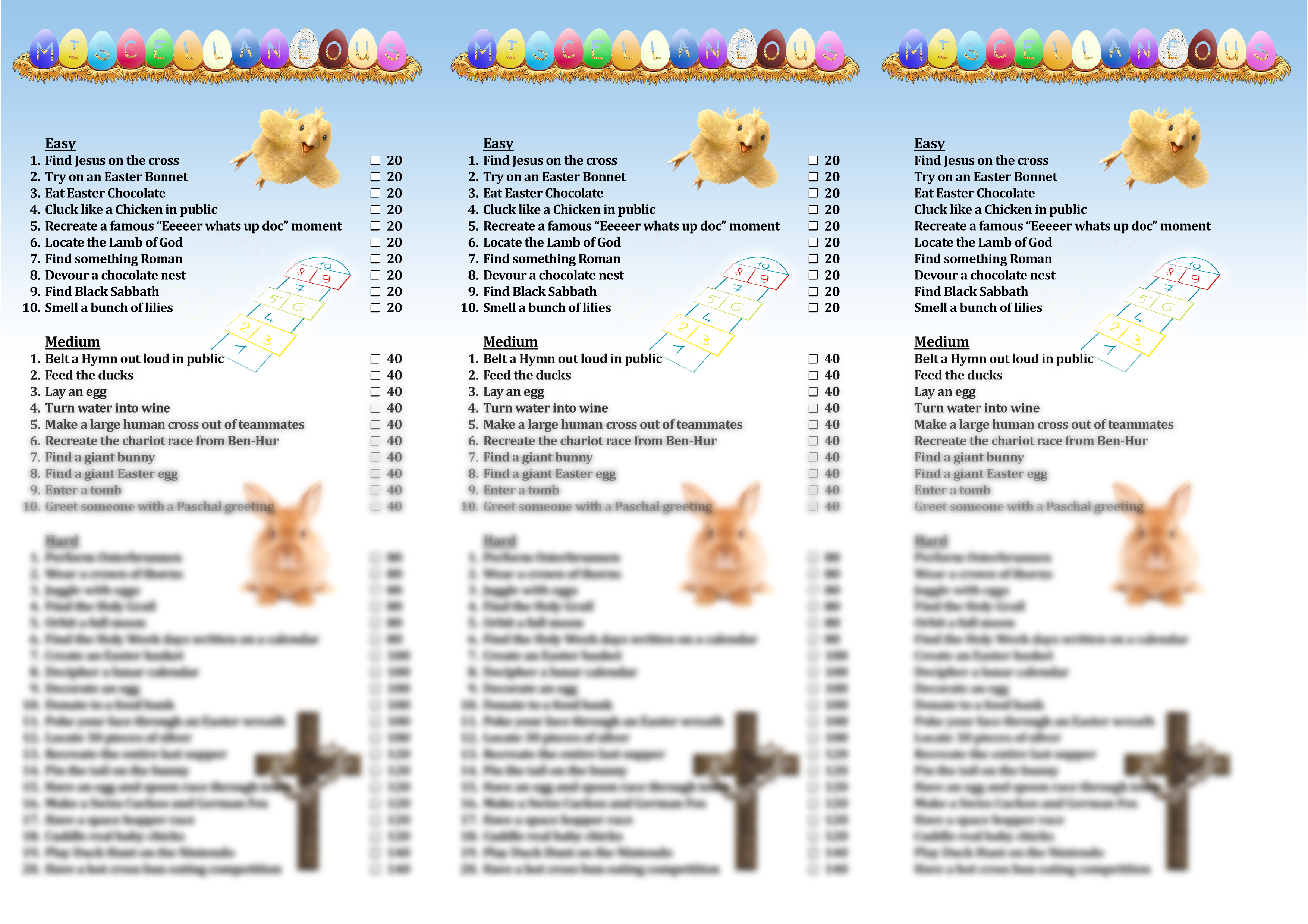 Printable Easter Scavenger Hunt