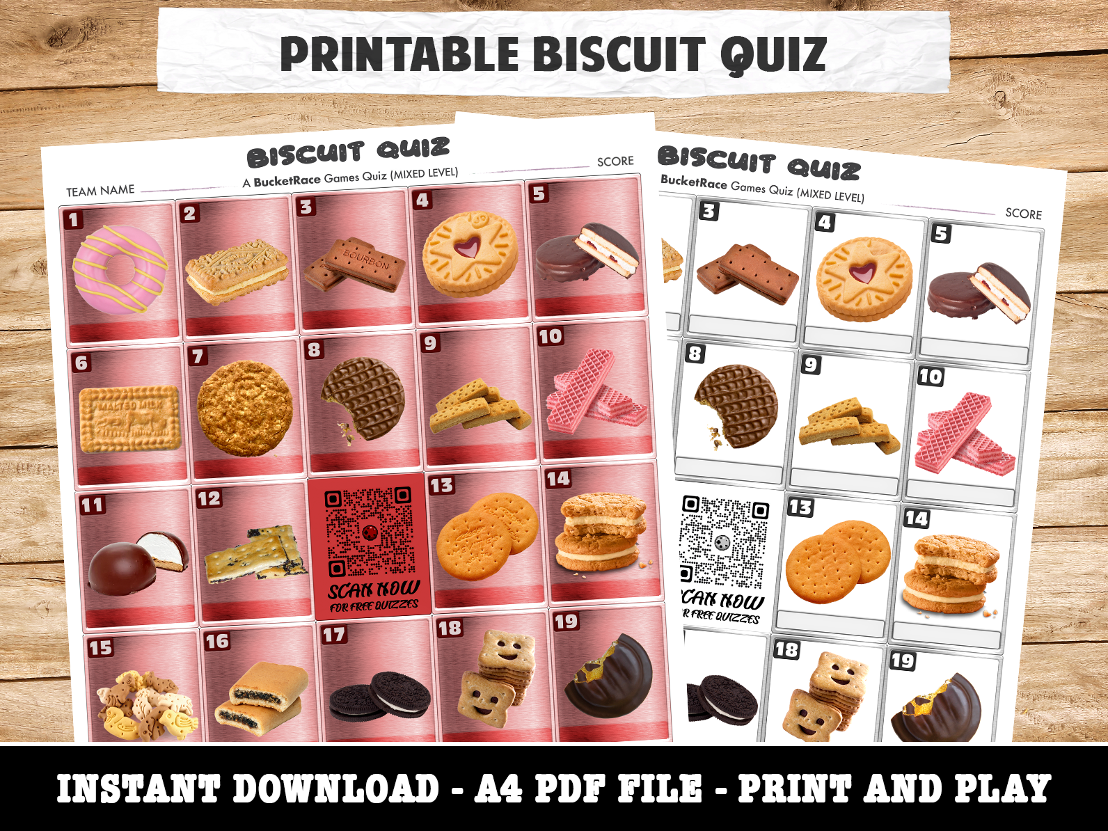 Printable Biscuit Picture Quiz Mixed Level