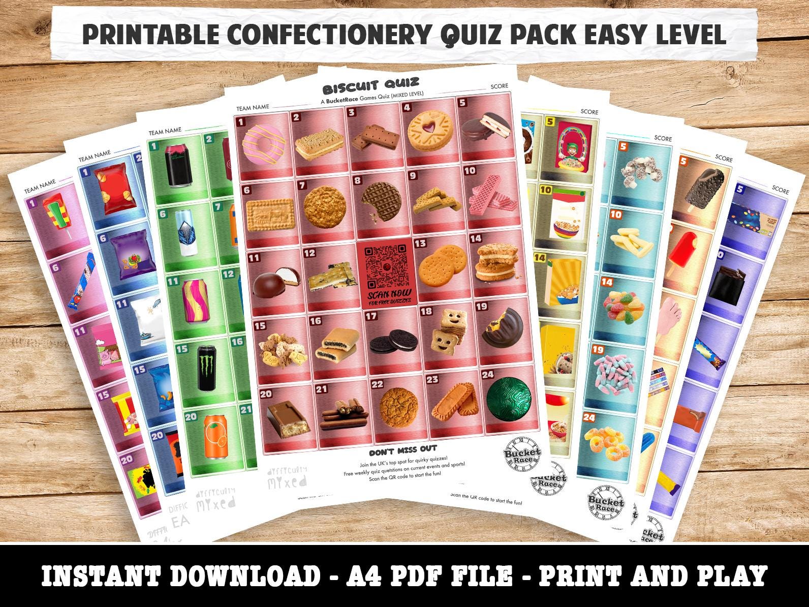 Easy Printable Confectionery Picture Quiz Pack
